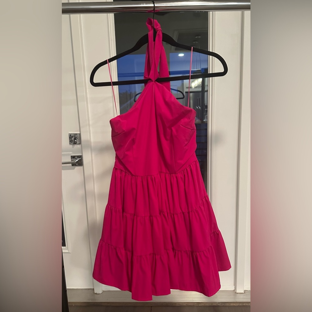 Vibrant Pink Halter Dress
